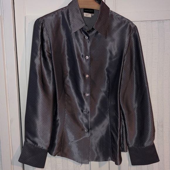 Giorgio Armani Tailored Button-Down Shirt size 44 100% silk